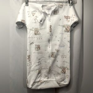 Vintage Carter’s White Baby Sleep Sack With Adventures Bunny and Bear One Size